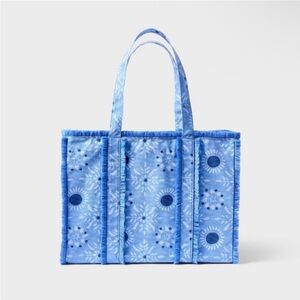 Price firm Star Medallion Fringe Canvas Tote Bag Blue Roller Rabbit Target New